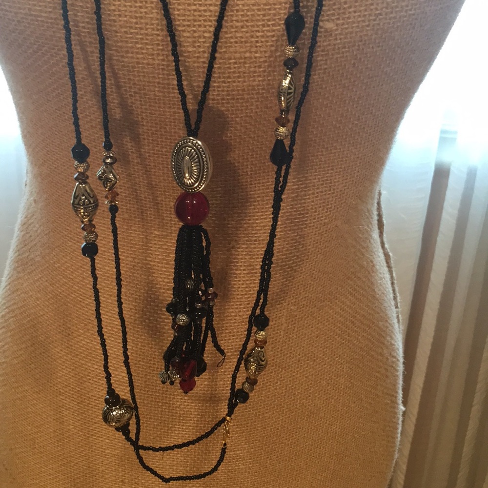 Three long necklace, genuine lucite, great look - Picture 5 of 5